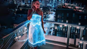 Light up fiber optic dress wedding