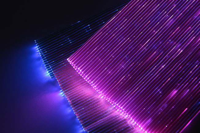 LED lights up fiber optic fabric