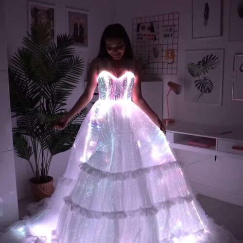 Fiber Optic Wedding Dress: Radiant, Enchanting Evening Party Dresses for Unforgettable Illuminated Elegance - Lumisonata