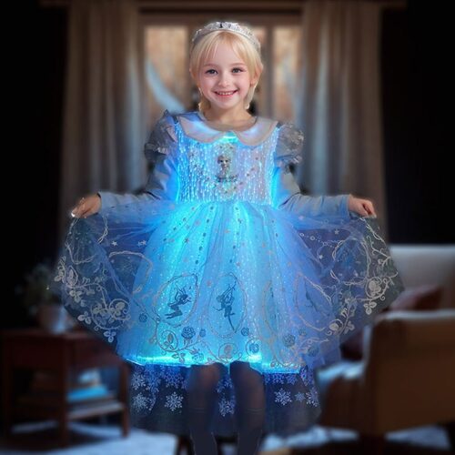Blue Girl Embroidery StraightTutu Tulle Party Flower Girl Dress - Lumisonata