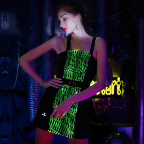 Cyberpunk A-dress Luminous Overskirt - Lumisonata