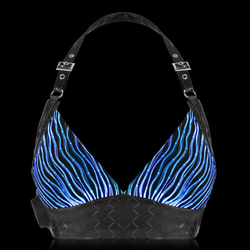 Sexy Light Up Bra, Fiber optic fabric top, Glow in the Dark Bra - Lumisonata