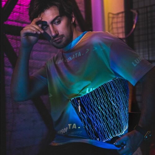 Couple Luminous T-Shirts, Printed Light Up T Shirt, Fashion Led Fiber Optic Fabric T-Shirts - Lumisonata