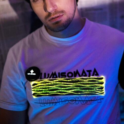 Cool T-Shirts, Light Up Black And White Asymmetric T-Shirt - Lumisonata